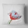 thumbnail image 2 of Designart Beautiful Red White Flower Sketch - Floral Throw Pillow - 18x18, 2 of 5