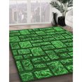 thumbnail image 3 of Ahgly Tapis Rond Lavable en Machine Intérieur Transitionnel Vert Émeraude Profond, 3 Pieds Rond, 3 of 7