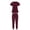 Wine 2 piece sets for women, variant on justHIGH Scrub Sets for Women Medical Uniform Stretch V-Neck Top & Straight Leg Jogger Pants with Pockets for Nurse Workwear Wine,S