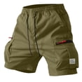 thumbnail image 7 of HKYNLAG Mens Cargo Shorts Knee Length Big and Tall Hiking Shorts Relaxed Fit Wide Leg Outdoor Carpenter Work Short with Zipper Pockets Dark Green M, 7 of 7