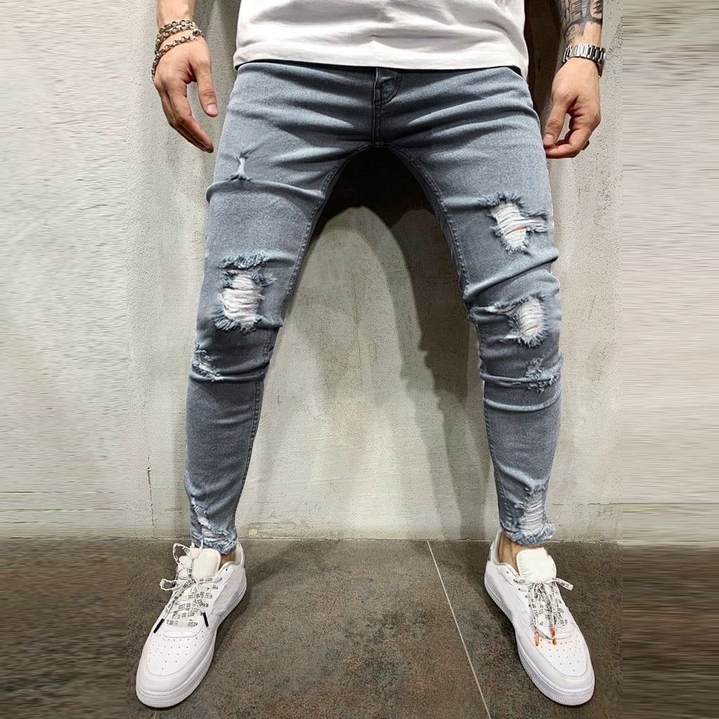 Cheap Men's Jeans | Denim Skinny Slim Cargo Stretch Ripped – B Couture