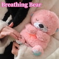 thumbnail image 2 of Oso de peluche que respira para bebés, animales de peluche, juguetes para niños que duermen, compañeros que roncan, muñeco de nutria con sonido y luz, regalos para niños, 2 of 5