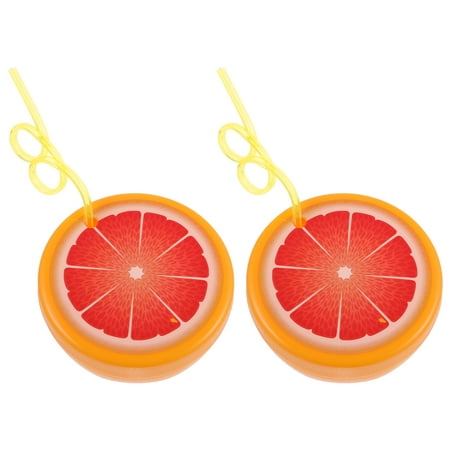 

NUOLUX 2 Sets Of Fruit Shaped Cups With Straws Children Mini Drinking Cups Water Holder