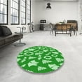 thumbnail image 4 of Ahgly Company Machine Washable Indoor Round Transitional Green Area Rugs, 6' Round, 4 of 7