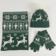 thumbnail image 7 of DHFJKG Christmas Knit Scarf Hat Gloves Set Unisex Reindeer Pattern Warm Long Scarves Beanie Mittens 3PCS Cold Weather Soft Windproof Warm Set, 7 of 7