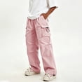 thumbnail image 3 of Men Loose Cargo Work Pants 4-Way Stretch Drawstring Outdoor Activity Trousers S-XL, 3 of 8