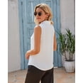 thumbnail image 4 of MINTLIMIT Women's Sleeveless Button Down Shirt Basic Solid Collared Work Blouse, 4 of 5