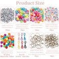 thumbnail image 2 of DIY Keychain Kits Including Acrylic Beads Brass Jump Rings Iron Split Key Rings and Waxed Polyester Cord Mixed Color 5x5x5mm Hole: 2mm 100pcs, 2 of 6