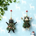 thumbnail image 3 of Dserfhy Christmas Cat in Christmas Tree Acrylic Hanging Ornament 2D Flat Car Rearview Mirror Charm Holiday Gifts for Cat Lovers, 3 of 8