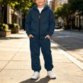 thumbnail image 2 of Mooqilaa Boys Activewear Outfit Sets, 2 Piece Casual Long Sleeve Hoodies and Sweatpants Sets Navy Size 14, 2 of 9