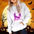 thumbnail image 2 of Zylarhe Halloween Sweatshirts for Kids Girls Winter Hoodies Warm Sweatshirts Pumpkin Print Outdoor Cozy Pullover Kids White 10-11 Years, 2 of 4