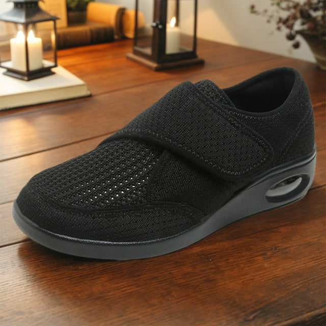 Zapatos para diabéticos, zapatillas de deporte de interior y exterior ajustables de ancho, zapatos antideslizantes para hinchazón de pies para artritis, fascitis Plantar, dedo en martillo