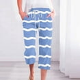 thumbnail image 4 of Pantalones Casuales de Mujer de Impresión Floral Cintura Elástica Suelta, Pantalones de Pierna Ancha Recta con Bolsillos, 4 of 5