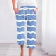 thumbnail image 4 of Pantalones Casuales de Mujer de Impresión Floral Cintura Elástica Suelta, Pantalones de Pierna Ancha Recta con Bolsillos, 4 of 5