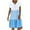 Blue, variant on Lolmot Fashion Women's Summer Casual Sleeveless Crewneck Solid Fork Opening Dress