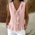 thumbnail image 2 of Tank Top for Women Sleeveless V Neck Button Front Blouse with Relaxed Shape for Work And Weekend Outfits Women's Tanks, 2 of 4