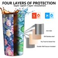 thumbnail image 3 of Pioneer Flower 10oz Tumblers Stainless Steel Tumbler with Lid and Straw,Vacuum Insulated Double Wall Travel Tumbler Cups with Cleaning Brush for Coffee, Tea, 3 of 4