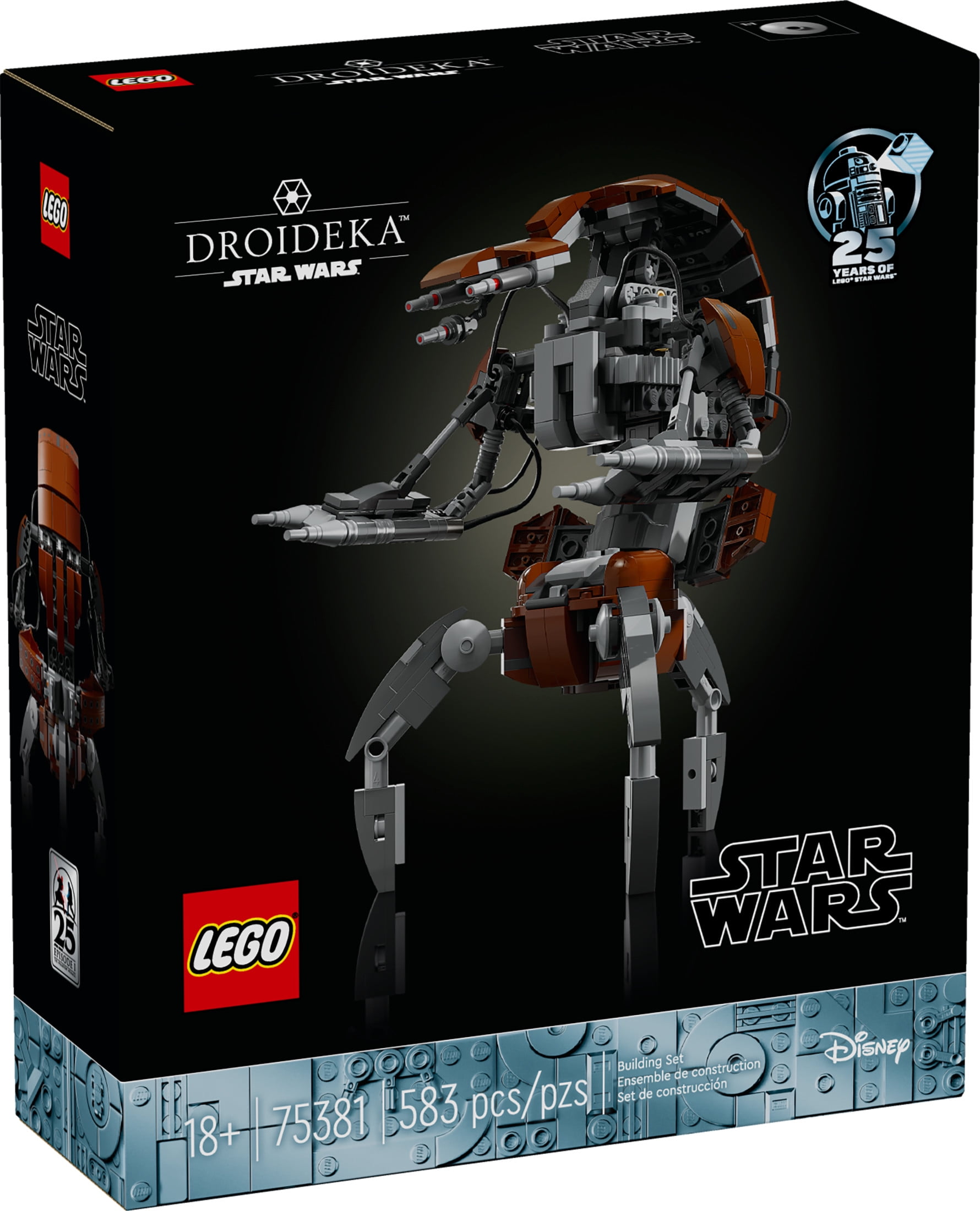 LEGO Star Wars Droideka Model for Build and Display, Collectible Brick Built Destroyer Droid Figure, Star Wars Fan Gift Idea for Adults or Any Collector, 75381