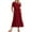 Wine Red, variant on Valcatch Women Summer Casual Short Sleeve Crewneck A line Swing Flowy Tiered Shirt Maxi Beach Long Dress Outfits