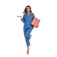 thumbnail image 5 of MAYFISH 100% Cotton Pajama Sets for Women Long Sleeve Sleepwear Button Down Pjs Fall 2 Piece Lounge Sets S-XXL(Azure, X-Large), 5 of 7