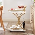 thumbnail image 2 of 2 Tier Mobile Industrial Style Bar Cart with Wine Rack and Glass Holder Rolling Drink Trolley for Kitchen and Living Room, 2 of 6
