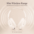 thumbnail image 3 of Y08 Over-Ear Headphones Bluetooth 5.4 Active Noise Cancelling Hi-Res Audio 50H Playtime Off-white, 3 of 6