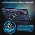 thumbnail image 2 of Galaxy S20 FE 5G Case,  Grade Protective Phone Case Cover with Enhanced Metal Ring Kickstand [Support Magnet Mount] Compatible with Samsung Galaxy S20 FE, Blue, 2 of 12