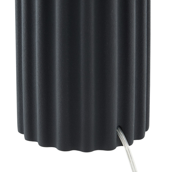 Seren 23" Tall Table Lamp with Fabric Shade in Matte Black/Brass/White