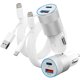 thumbnail image 1 of Cargador de coche PAIMIAN de 48 W con doble puerto USB A y USB C para iPhone, 1 of 6