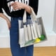 thumbnail image 3 of Bolso de compras transparente de PVC para mujer a la moda, bolso grande de retazos (beige) Tmvgtek Oficina Multiescena Multifunción, 3 of 9