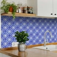 thumbnail image 2 of Mi Alma Peel & Stick Tiles - Blue White Retro Spanish Vinyl Backsplash 12x12, 2 of 10