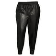 thumbnail image 5 of Dollhouse Junior's Young Adult Plus Vegan Sleek Stretch Leather Jogger Pants Reduced Clearance, 5 of 5