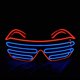 thumbnail image 2 of Pinfox Glow Shutter Neon Rave Glasses El Wire Gafas de sol LED intermitentes iluminan disfraces de DJ para fiesta, años 80, Edm Rb03 (rojo - azul), 2 of 5
