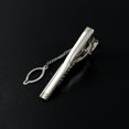 thumbnail image 1 of Clip de corbata geométrico plateado para hombre, clip de corbata de moda simple, clip de corbata con personalidad Jacquard, accesorios, 1 of 1