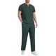 thumbnail image 3 of Ceisia Men's Solid Color Medical Scrubs Set V-Neck Short Sleeve Top Multi-Pocket Cargo Pants for Healthcare Workers Army Green L Gifts, 3 of 8