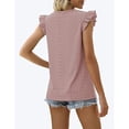 thumbnail image 4 of Camiseta de manga corta con volantes, camiseta de manga corta con volantes para mujer, camiseta informal de verano para mujer Características mejoradas, 4 of 6