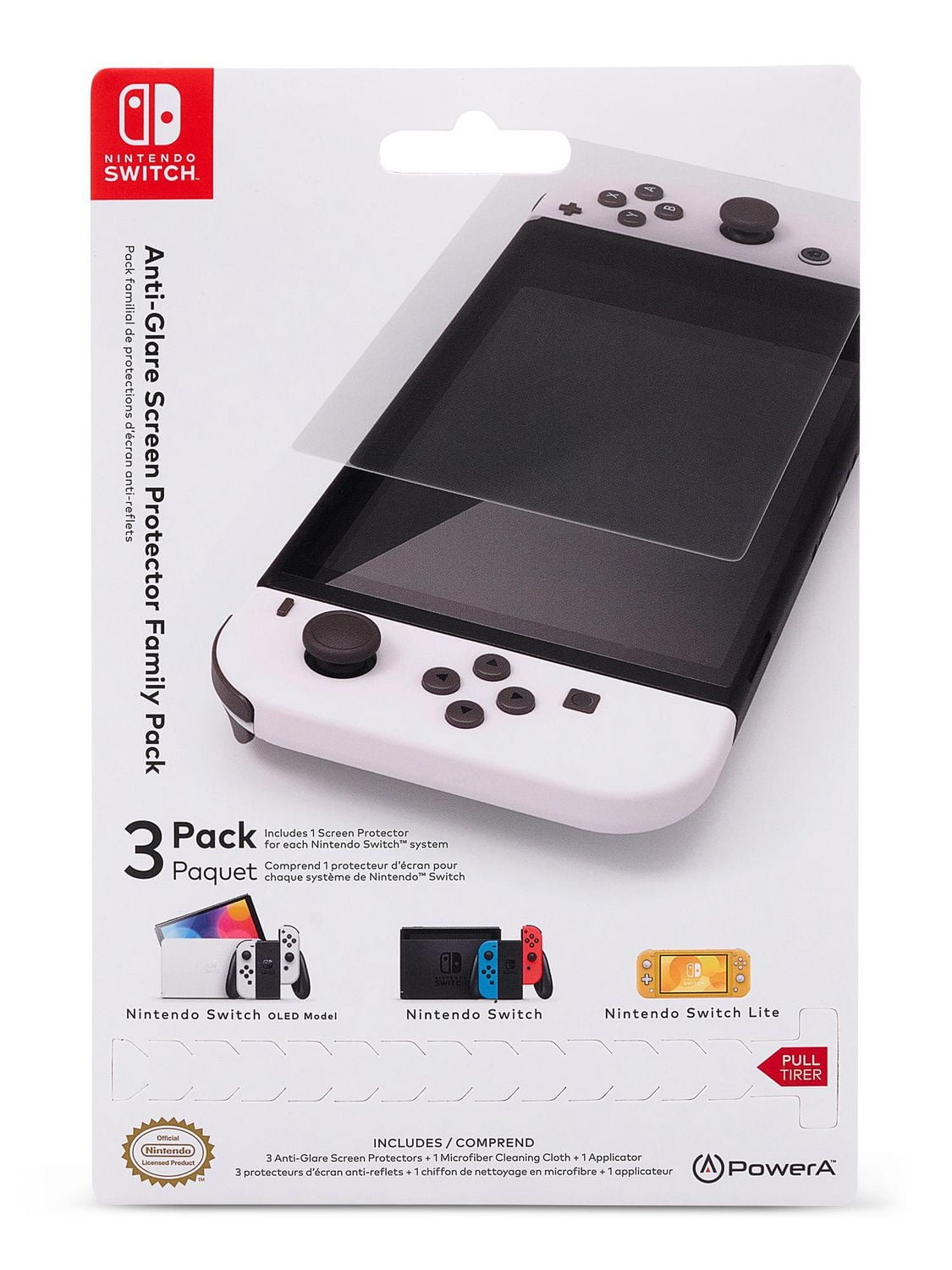 PowerA Anti-Glare Screen Protector Family Pack for Nintendo Switch, Nintendo Switch