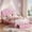 Pink, variant on Memoryfield Twin Size Bed Frame with LED Lights & Velvet Crystal Button Headboard, Upholstered Platform Bed with Storage Drawer, Noise Free, No Box Spring Needed, Pink