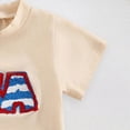thumbnail image 2 of Summer Toddler Baby Boy Clothes Letter Print Boys Outfits 3 6 12 18 24 Months 2T 3T 4T Short Sleeve Tops Shorts Set,Red, 2 of 7