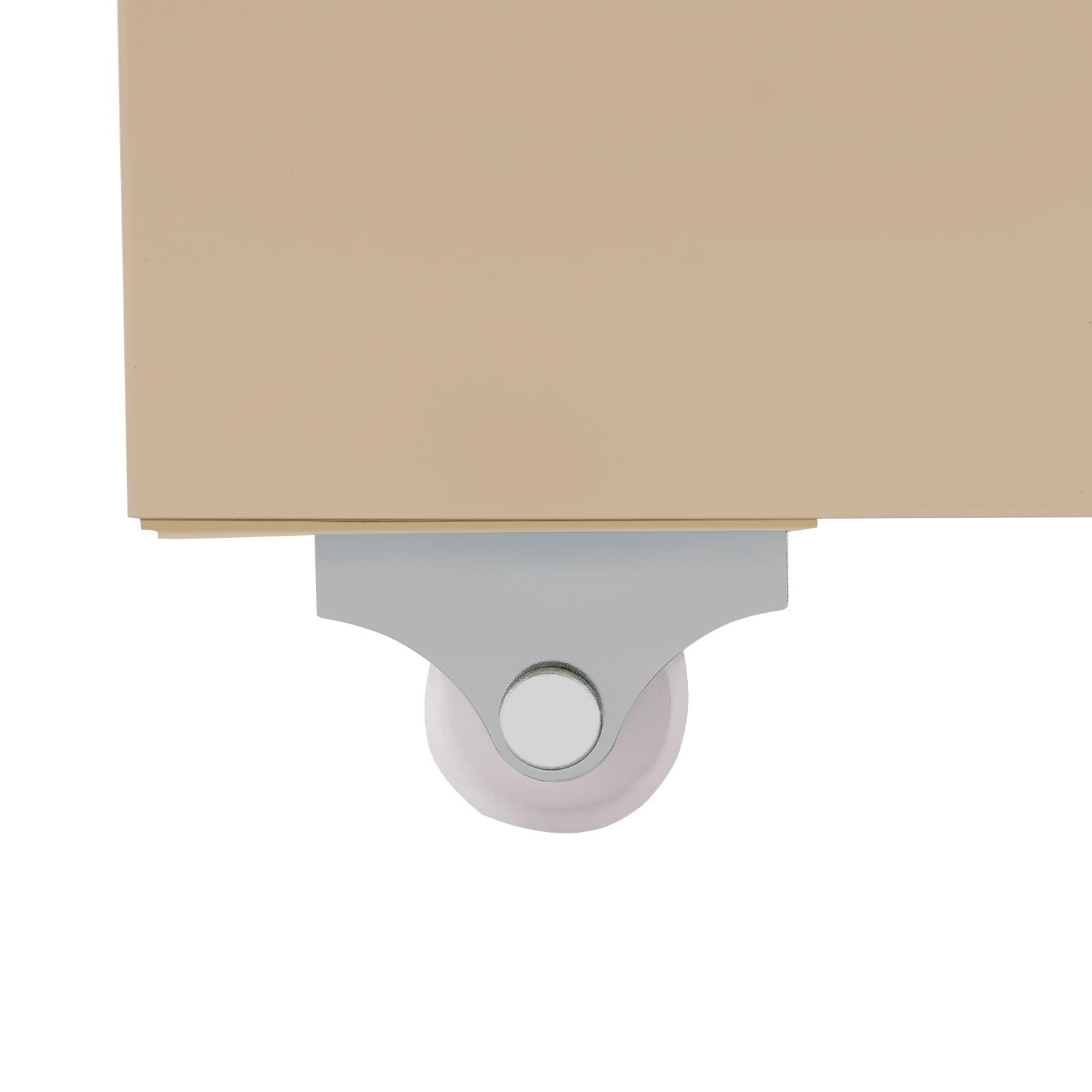 Beige Metal File Storage Cabinet, Storage Cabinet with 5 Drawers, 5-Drawer Storage Cabinet with Wheels