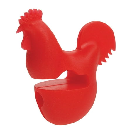 Rooster Pot - Fox Run Silicone Rooster Spoon Rest Utensil Ladle Spatula Holder Pot Pan Clip