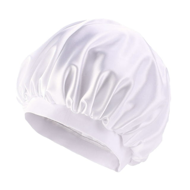 Capó de pelo ancho de ala de bronceado cabeza bufanda tapa durmiente moda suavidad sombrero turbans cabeza cubierta de pelo envolturas para las mujeres durmiendo blanco Scienceny AP008211-10