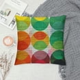 thumbnail image 2 of Qinduosi Throw Pillow Cushion Cover, Illustration of Rainbow Colored Dots Big Circles Theme Print, Decorative Square Accent Pillow Case,", Pink Blue White, 2 of 5