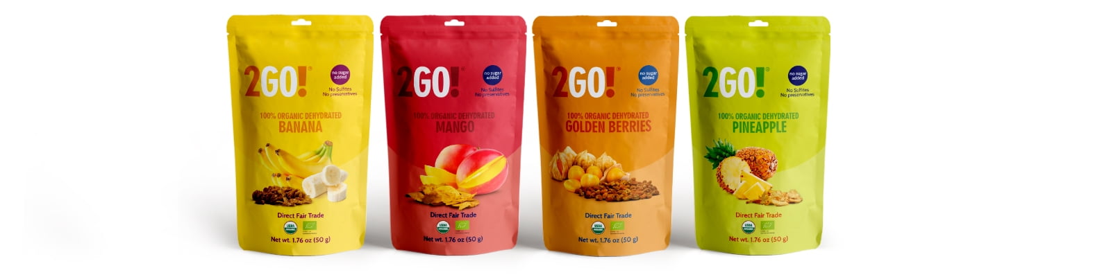 2GO!® Organic Dried Pineapple  1.76 oz - (4 pack)