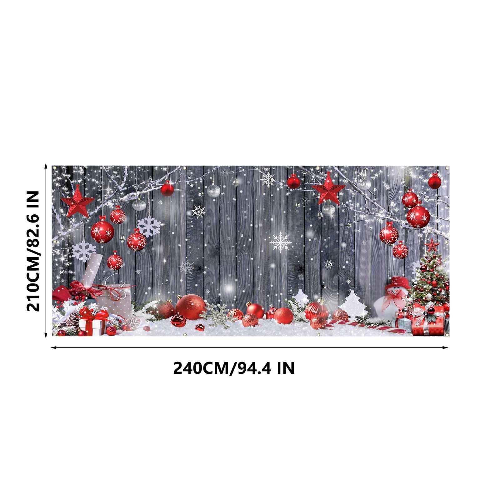 kladzum Christmas Garage Door Cover Xmas Decoration Print Garage Door Curtain Large Merry Christmas Garage Door Hanging Farbic for Outdoor Holiday Party Decor