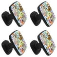 thumbnail image 2 of 4 Pcs Square Cabinet Handle Cupboard Knob Drawer Pulls Handle Tropical Sloth Toucan Leaf Drawer Knobs with Screws Furniture Decoration, 2 of 7