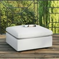thumbnail image 4 of Commix Overstuffed Outdoor Patio Ottoman White, 4 of 4