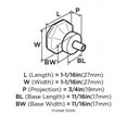thumbnail image 6 of Traditional Classics 1-1/16 in (27 mm) Diameter Clear/Satin Nickel Cabinet Knob, 6 of 7