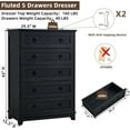 thumbnail image 3 of Joaxswe Modern 5 Drawer Dresser for Bedroom, 42" Tall Wooden Chest of Drawers with Dual Pull Design for Bedroom, Living Room, Black, 3 of 7