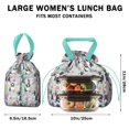 thumbnail image 5 of Boston Terriers and Flowers Drawstring Lunch Bag Women - Drawstring Lunch Bag Insulated for Work Office - Stain-Resistant Large Lunchbags for Women with Multi-Pockets, 5 of 6